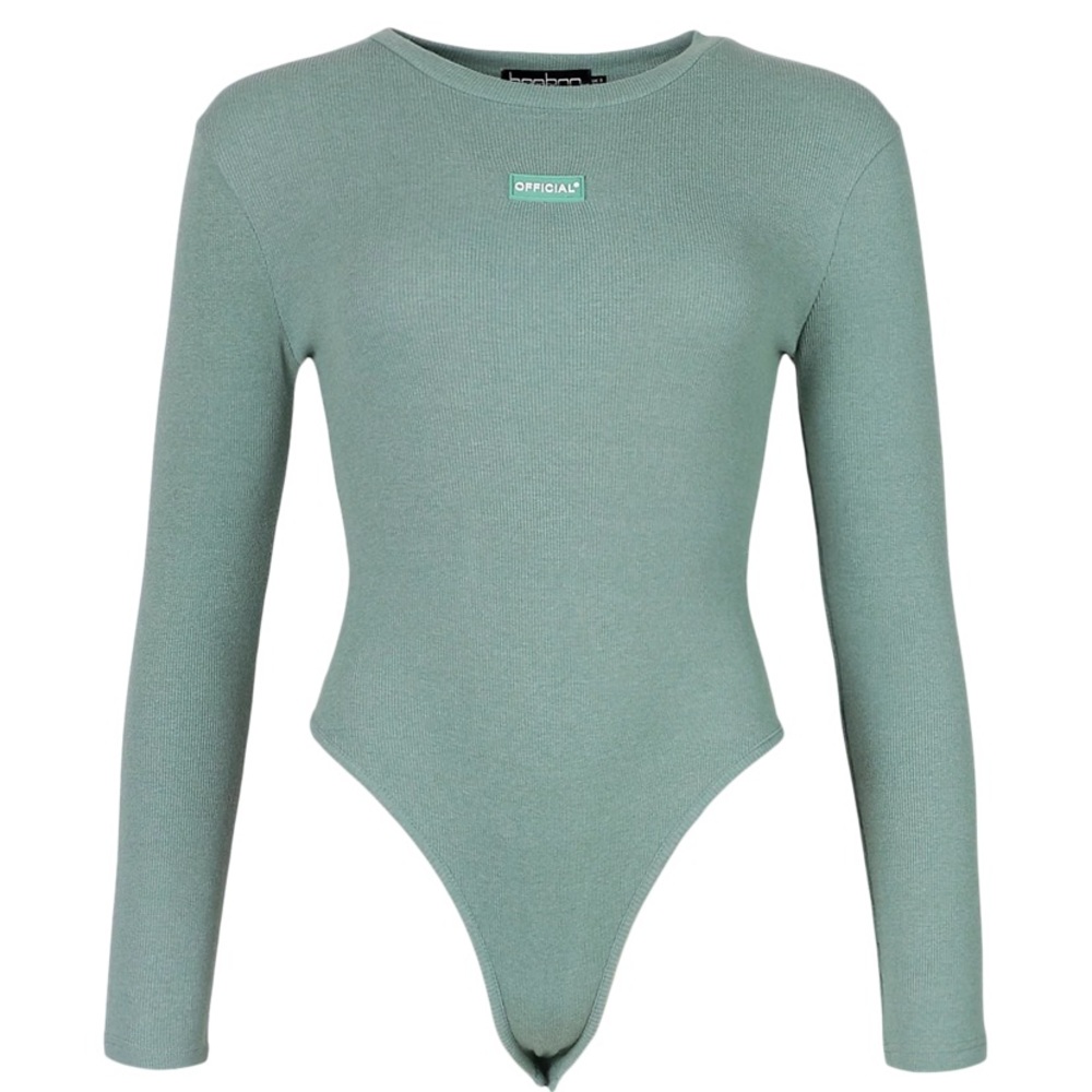 Boohoo Rib Crew Neck Bodysuit